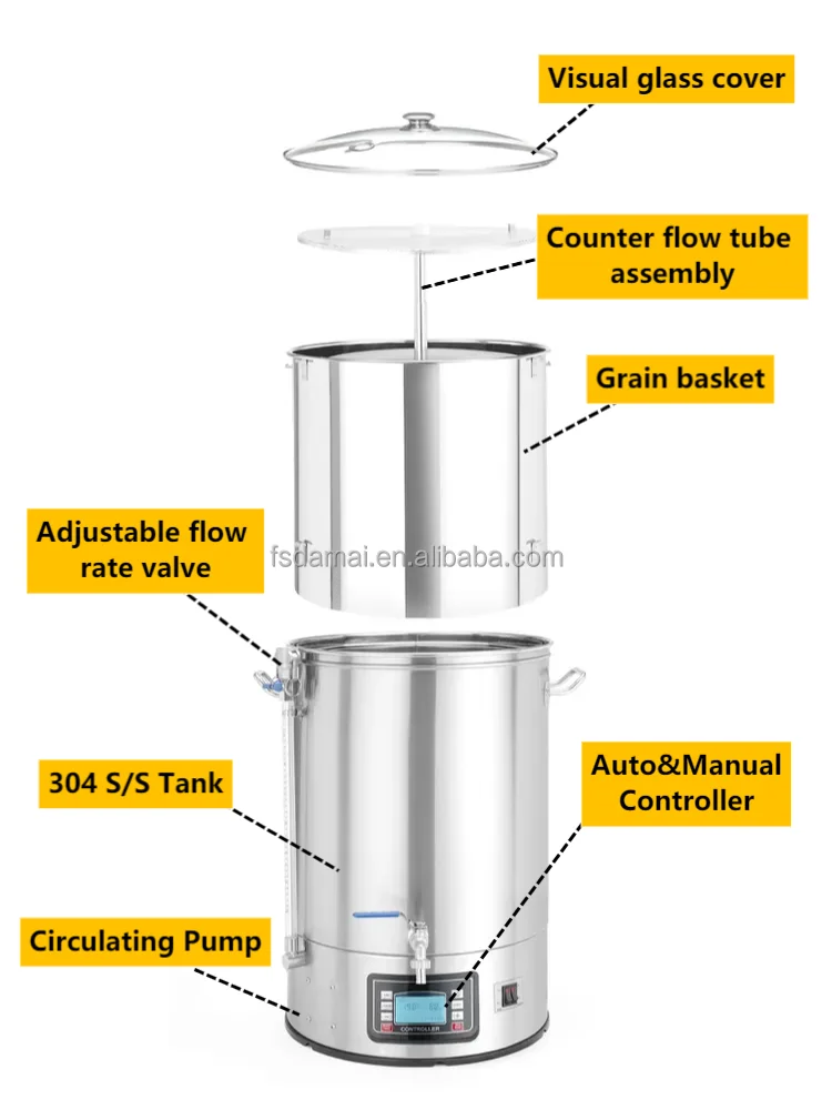 Description Picture 6 of item35 45 65 75L Homebrew Electric Brew System For Beer Home Brewery Equipment Beer Machine Beer Maker All In One Microbrewery