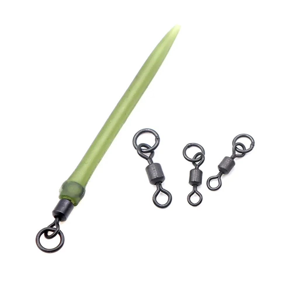 Carp Fishing Swivels 20pcs Carp Fishing Swivels Round Ring Hair Rig Swivels UK20# for Carp Hook Pop Up Bait Boilie Connector Fish Accessories Tackle