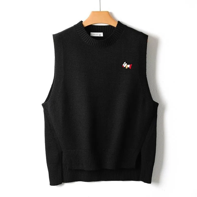 Golf Knit Autumn Golf Wear Men Vest Fashion Round Neck Knit Vest Men's Apparel