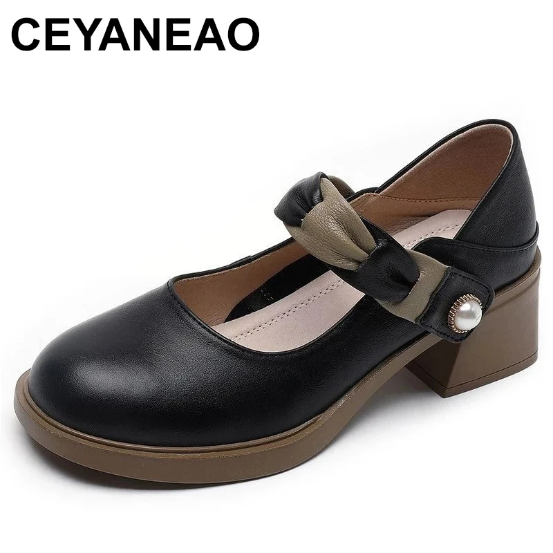 

5.5cm New Genuine Leather Summer Ladies Platform Mixed Color Big Size Hook Comfy Preppy Girl Mary Jane Lolita Sweet Shoes