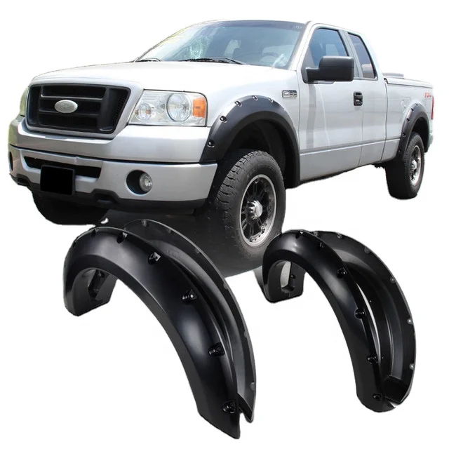 4-Piece Black Textured Fender Flares For 2018-2020 Ford F150 – Factory Style With Hardware