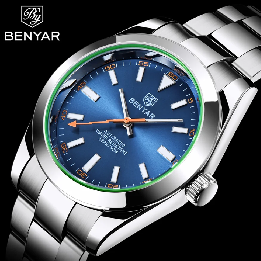 

Benyar Skymaster Men's Watches 2023 Luxury Top Brand Automatic Men Mechanical Wristwatches Waterproof Sport Clock Reloj Hombres