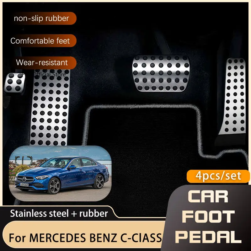 Car Foot Pedal At Mt For Mercedes Benz C C Class W202 W203 W204 W205 W206  Accelerator Brake Stainless Steel Non-slip Pedal Cover - Pedals - AliExpress