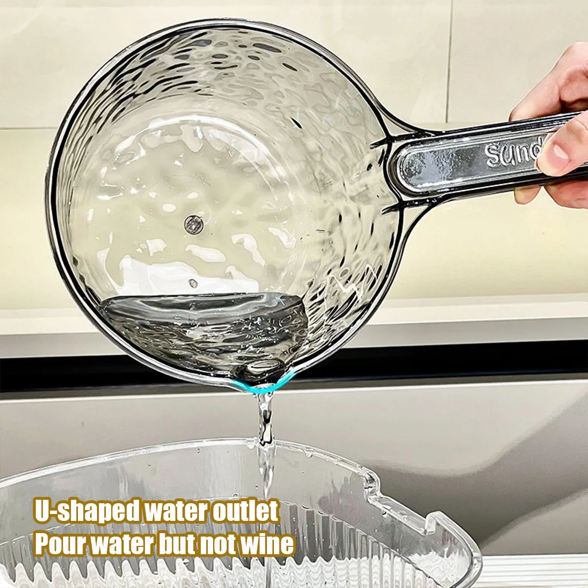 Plastic Spoon Long Handle Deep Bottom Toilet Kitchen Home Garden Washing Water