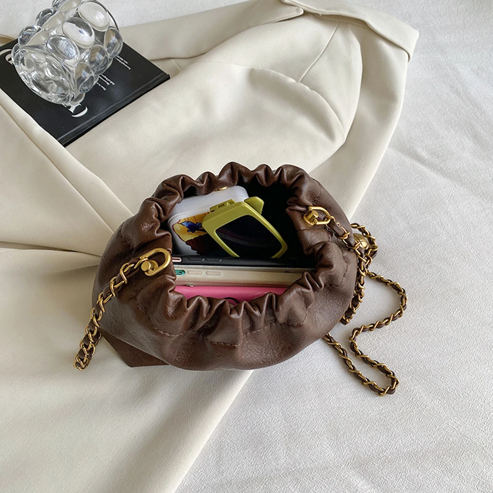 Women Chain Shoulder Bag PU Leather Crossbody Tote Bag Casual Messenger Satchel Sling Girl Purse