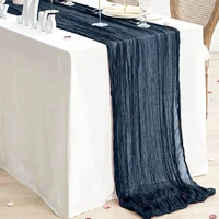 Semi-Sheer Gauze Table Runner White Cheesecloth Table Setting Dining  Vintage Wedding Decor Banquets Arches Retro Boho Decor 1