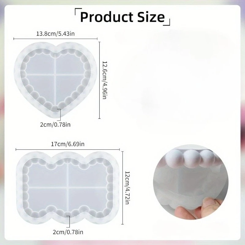 Silicone Resin Molds for Epoxy Crafts Bubble Coaster DIY Kits Assorted Shapes Heart Ideal for Home Decoration and Gift Casting