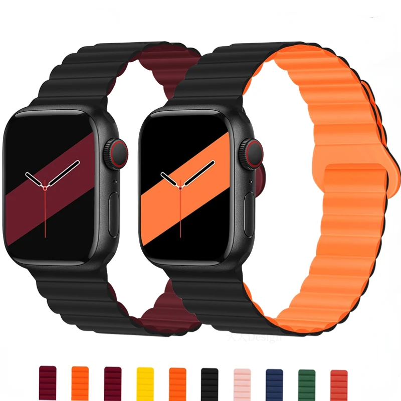 

Silicone Magnetic Loop Strap For Apple watch band 45mm 41mm 44mm 40mm 42mm 38mm Bracelet Wristband For iWatch Ultra 8 7 6 5 4 SE