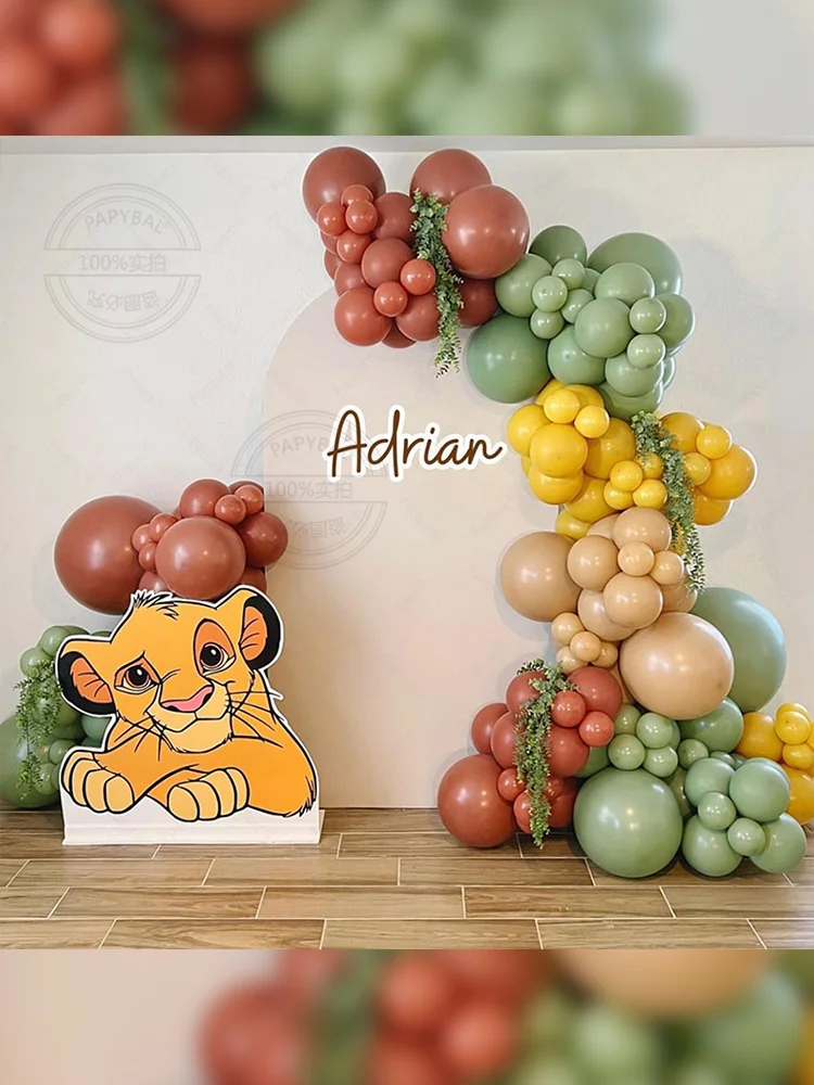 Balloon Arch Lion Themed Baby Shower Jungle Safari Theme Party