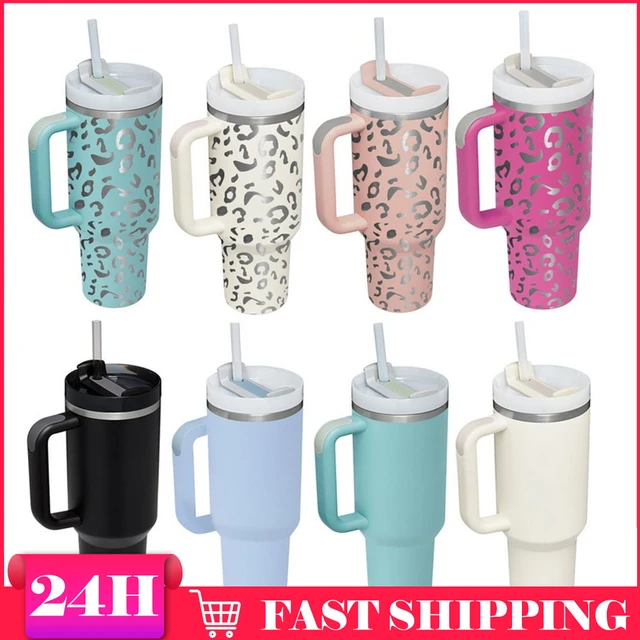 40oz Tumbler With Handle And Straw Lid Stainless Steel Vacuum Insulated  Travel Mug Double Wall Thermal Iced Coffee Cup Outdoor - Mugs - AliExpress