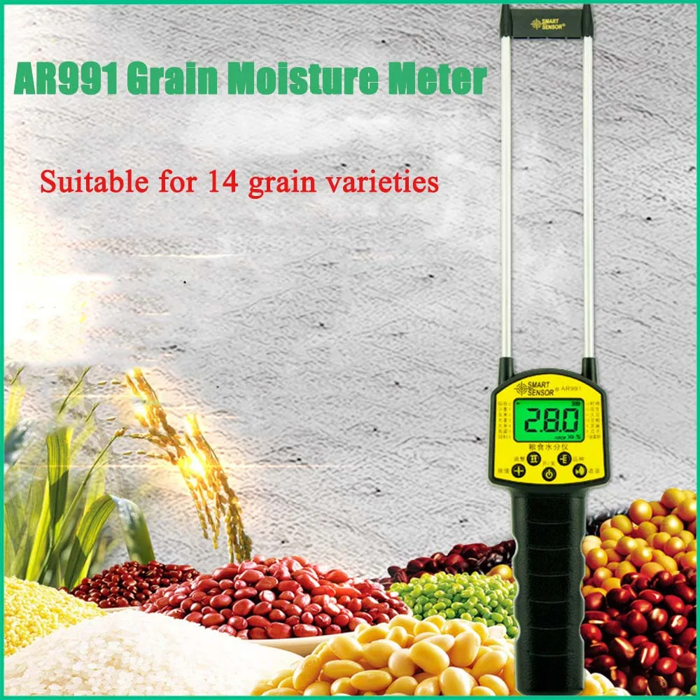 

AR991 Grain Moisture Meter Digital Hygrometer Smart Sensor for 14 Grain Varieties Corn,Wheat,Rice,Bean,Flour Fodder Rapeseed See
