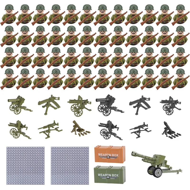 

Military figurine Children building blocks in the World War II series soldiers assemble boy toys puzzle with weapons toy gift