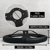 14-Inch Deep Dish Racing Leather Steering Wheel - Image 2