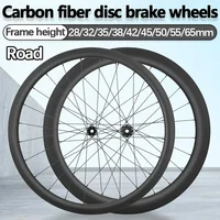 700c Carbon Road Wheels 28 32 35 38 42 45 50 55 65 mm 24 Holes Wide Rim Wheelset 700c Center Lock Disc 6-blot Racing Bike Wheels 1