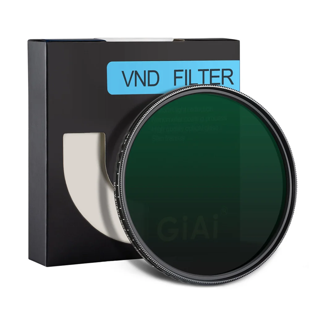 Filtro ND variable de 1.457 in, GREEN.L Ultra Slim ND2 a ND400 (1-9  paradas) Filtro de densidad neutra ajustable para lente de cámara, con  bolsa de
