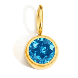 eManco Birthstone Pendant Necklace with Zirconia Crystals - Colorful Stone Accessories (DEC - Gold Color)