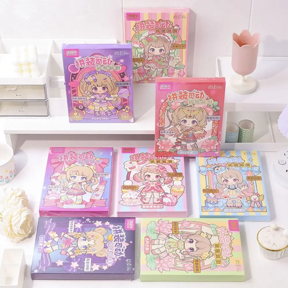 Kawaii Anime Activity Books DIY Paper Puppet Toy Handmade Paper Quiet Book Toys Cartoon Hand Ledger Movable Joint Paper Doll DIY