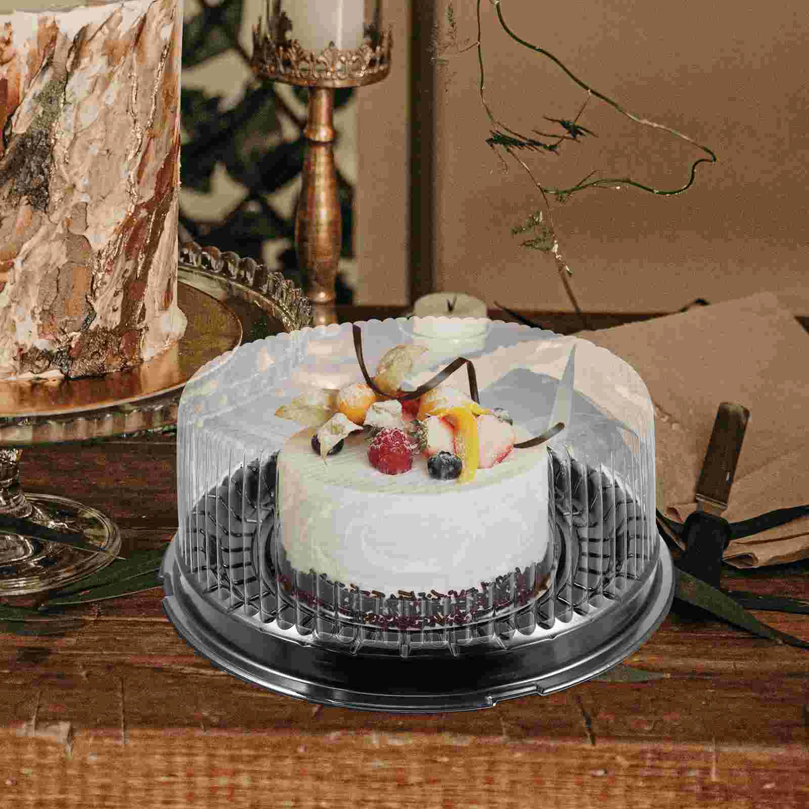 

Transparent Cake Box Plastic 8inch 6inch Cake Carrier Baked Cheese Storage Disposable Paper Cups Cheese Packaging Box
