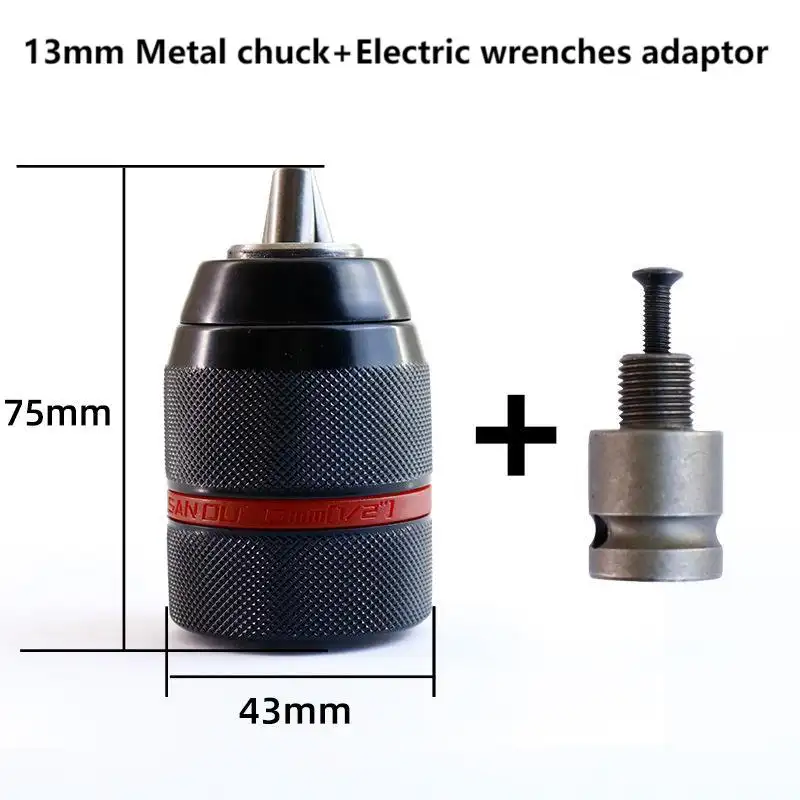 Metal Heavy Duty 1/2-20UNF 10mm 13mm Keyless Drill Chuck Hex Shank/SDS/Socket Square Female Adaptor Hardware Tool Hand Tool - Image 7