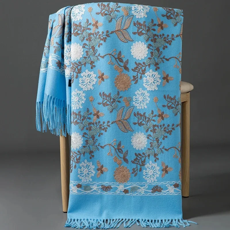 Embroidered snow beads-Sky Blue