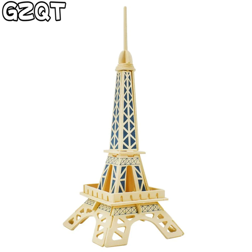 Eiffel Tower Wooden Puzzle 3D Jigsaw Toys DIY World Building Model Assembled Puzzles for Kids Wood Toys Educational Toy Gifts eiffel tower wooden puzzle 3d jigsaw toys diy world building model assembled puzzles for kids wood toys educational toy gifts