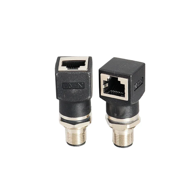 5/10/100PCS M12 To RJ45 Ethernet 4 P D-Type 8 Pin A-Type Female Ethernet Industrial Grade Network Cable Adapter IP67