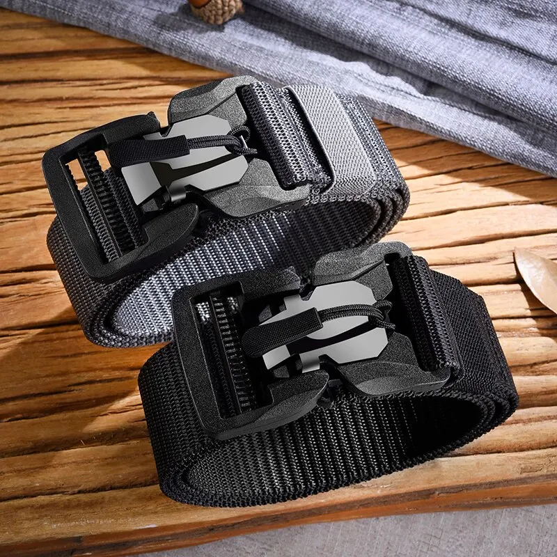 Tactical Belt Magnetic Buckle Quick Release Elastic Belt Casual Nylon Tooling Training Men Trousers waist belt,mens belt,nylon belt,tactical belt,tactical belts