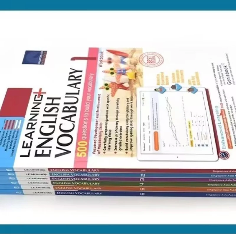 6 Books/Set Of New Edition Singapore Vocabulary English SAP Vocabulary Learning Vocabulary Homework Education for Grades 1-6