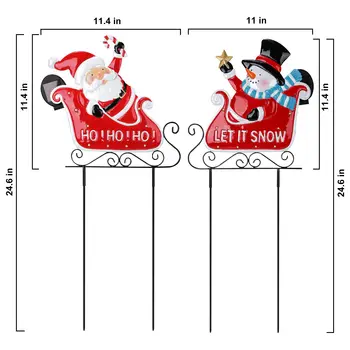 Christmas Decorations Outdoor Yard,Garden Metal Stakes with Solar LED Lights,Santa Claus,Elk,Perfect for Outdoor Lighted Holiday 2