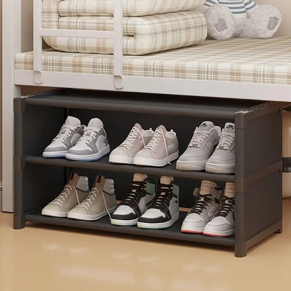 Dust Proof Cover Long Shoe Rack Large Capacity Free Standing Shoe Cabinet Double Row Easy To Install Shoe Storage Shelf Boot 4
