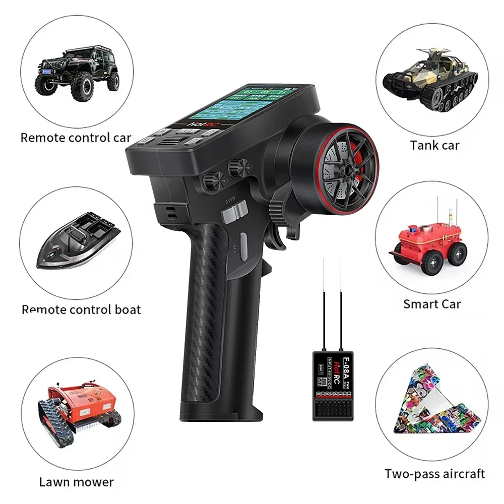 HOTRC CT-8B 8CH Transmitter Remote Controller 2.4Ghz Radio For RC Model Car Boat Aircraft Quadcopter Retrofitting Accessories 2