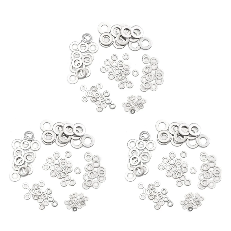 

315Pcs 304 Flat Stainless Steel Washers M3 M4 M5 M6 M8 M10 For Screws Repair Kit Tool Retail