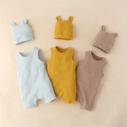 Barboteuse d'été pour bébé garçon et fille, combinaisons solides, nouveau né, manches courtes, vêtements d'escalade, barboteuse décontractée, Costumes pour nourrissons, pyjama 