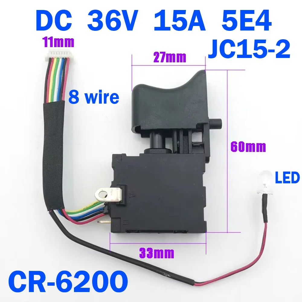 Schalter Elektrowerkzeug Teile Elektrische Bohrmaschine Staubdicht Geschwindigkeitsregelung Druckknopf Auslöseschalter DC 36V 42V 60V Akku-Bohrschrauber Auslöser – Detail 9