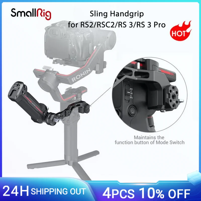 Maniglia Di Controllo Wireless Smallrig Per Impugnatura Pieghevole Dji Rs 2/Rs 3 Pro Per Dji Rs 3/Rs3 Pro/Rs2/Rsc 2 Con Scarpa Fredda