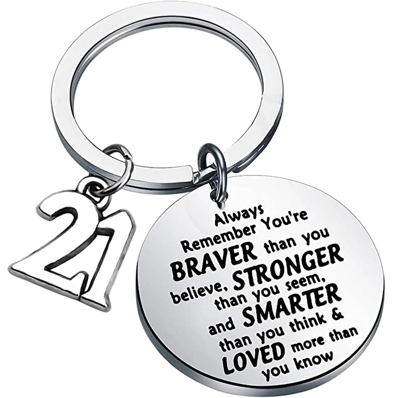 Buon Compleanno Portachiavi Ispirazione Regalo 15Th 16Th 18Th 21St Charms Portachiavi Best Friends Bff Family Jewelry For Girl Boys