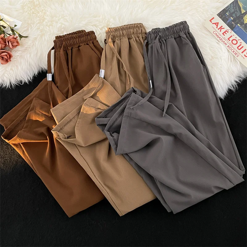 

High Quality Men's Pants Polyamide Fabric Elasticity Quick Dry Men Dress Suit Trousers Sweatpants Spring Korea Man's Wear A93