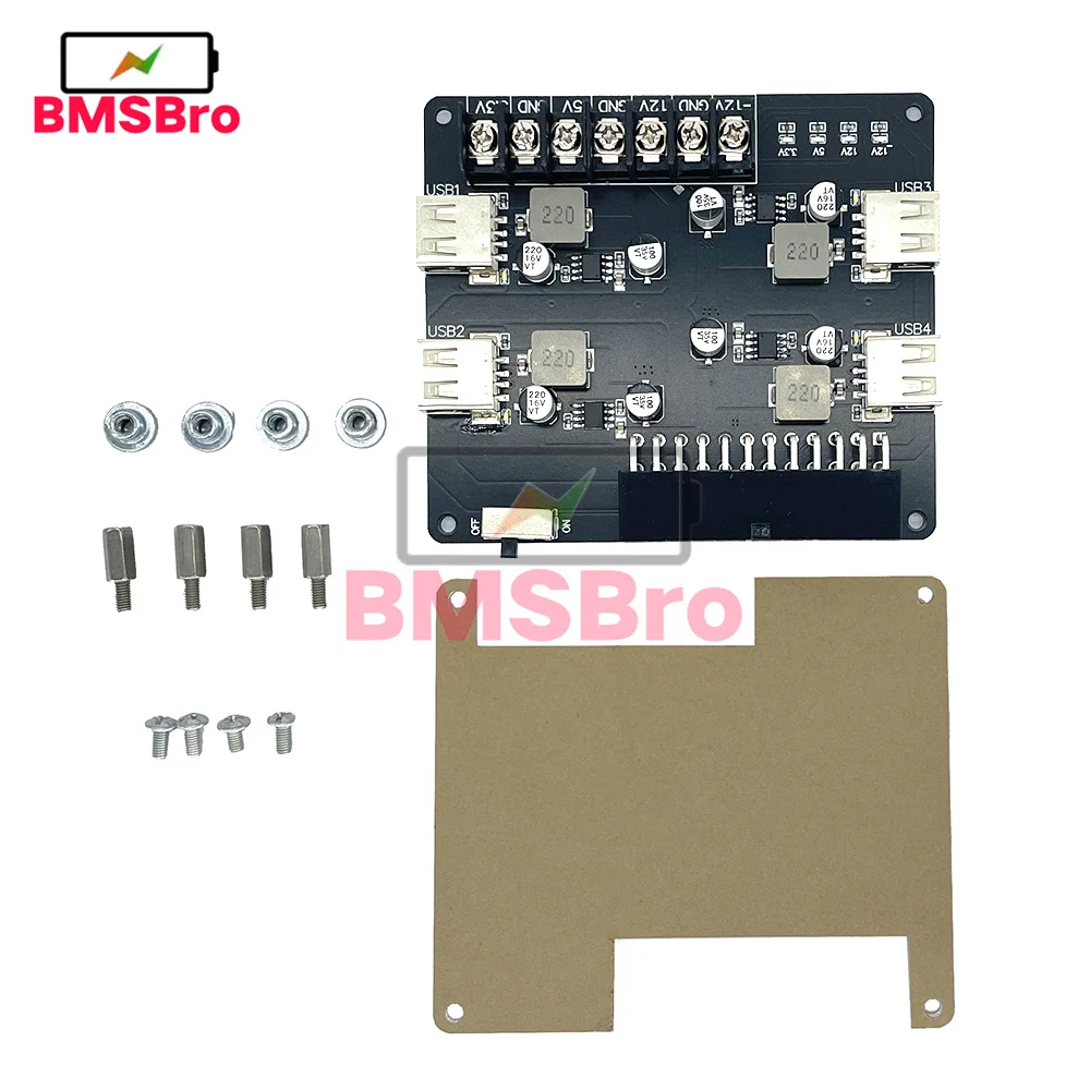 24Pin 12Pin Atx Power Supply Breakout Board Custodia In Acrilico Set Dc3.3-12V Usb Atx Adapter Module Connettore Di Alimentazione Per Pc Computer