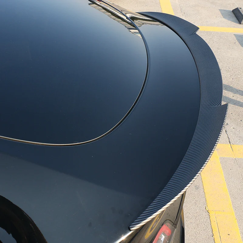 Car Rear Wing Spoiler For Tesla Model Y Tail Spoile Carbon Fiber Pattern Trunk Lid Spoiler Wing Punch-Free Installation car rear wing spoiler,car roof spoiler