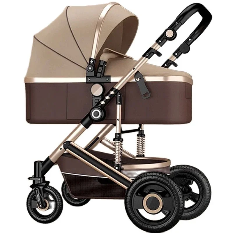 Lightweight Luxury Baby Stroller Portable High Landscape Aluminum Alloy One-Key Car Collection Outdoor Travel Four-Wheel Rubber