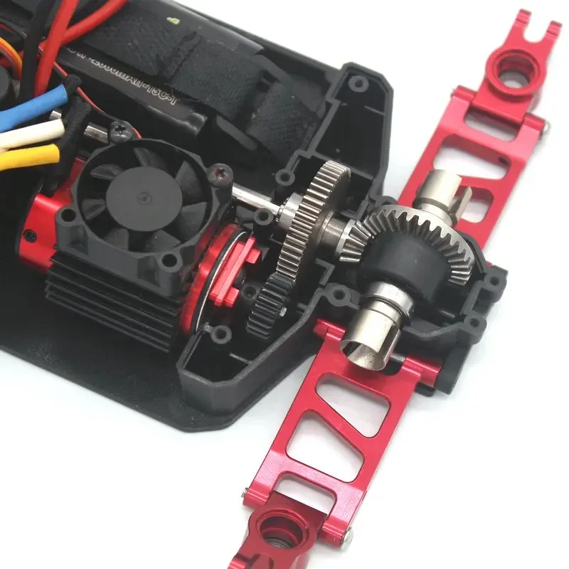 Support moteur aluminium + pignon acier 26T 3.17mm pour MJX HYPER GO 1/16 1/14