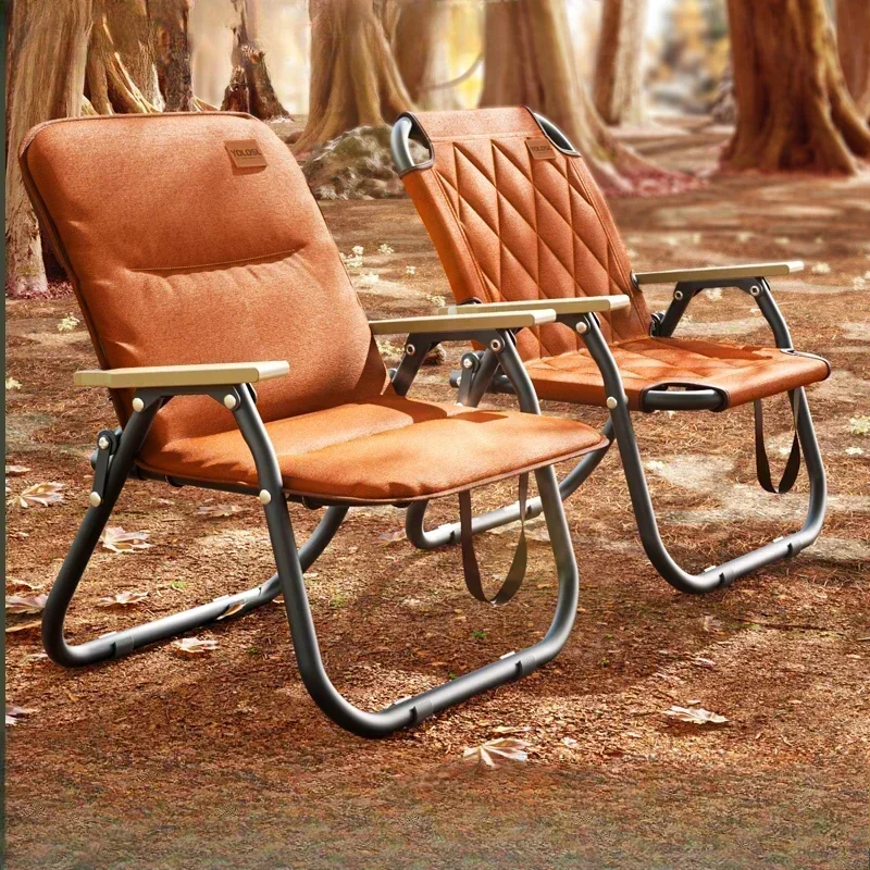 Comfortable and Breathable Cotton Backed Fishing Chair Outdoor Travel Camping Chair Folding and Storage Beach Lounge