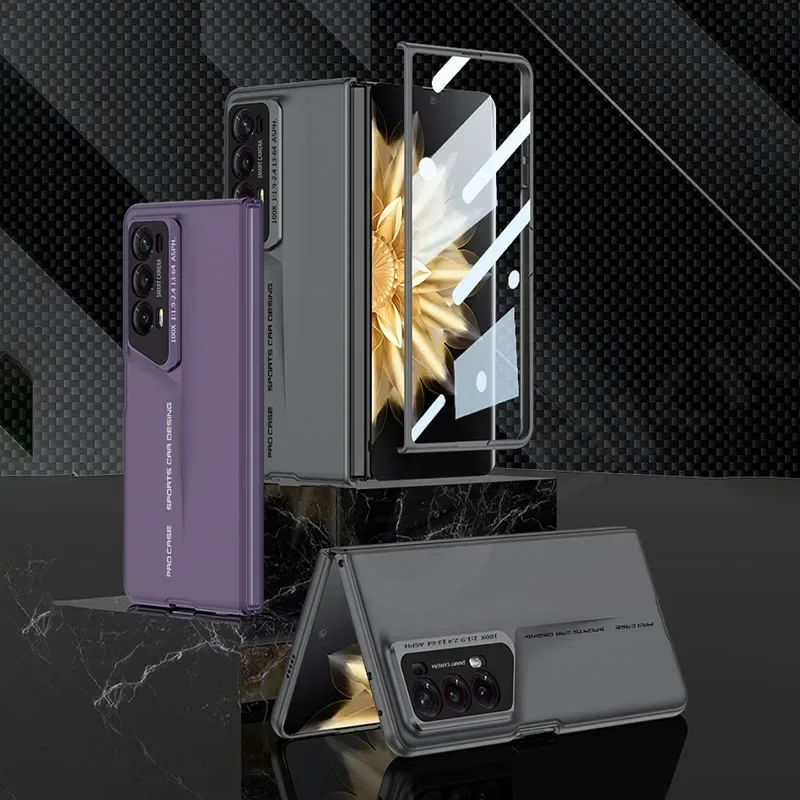 Style Shockproof Case with Screen Glass Protector - Matte Hard Cover