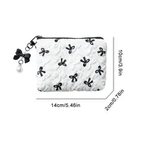 1PC Color Bow Canvas Large Capacity Lipstick Air Cushion Storage Bags Women's Makeup Bag Commuter Handbag Travel Toiletry Bags - Image 6