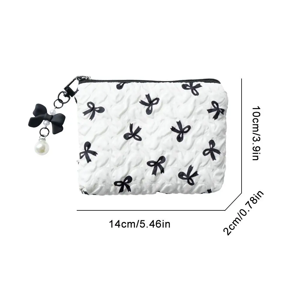 1PC Color Bow Canvas Large Capacity Lipstick Air Cushion Storage Bags Women's Makeup Bag Commuter Handbag Travel Toiletry Bags 6