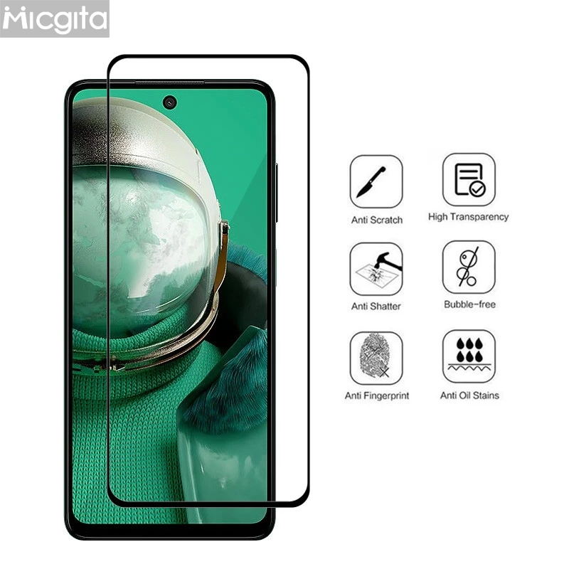 Enhanced Tempered Glass Screen Protector with Anti-Scratch and Soft Fiber Lens Film - 6.65 Display