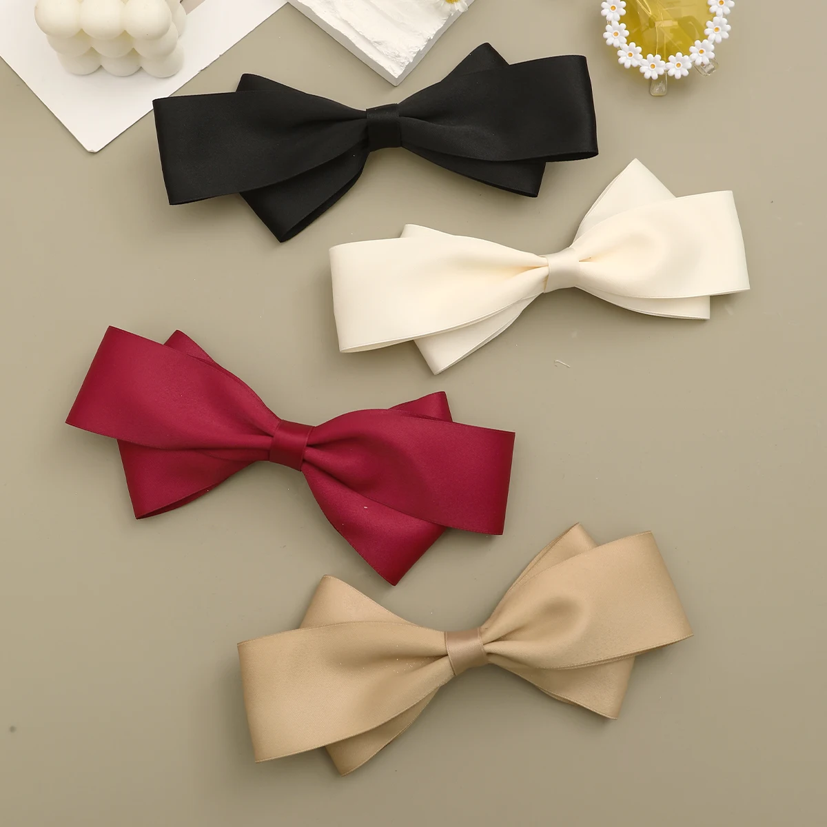 Korean Bow Spring Hair Clip For Women Girls Bowknot Solid Color Hair Barrettes Sweet Hairgrips Fashion Hair Accessories Headwear