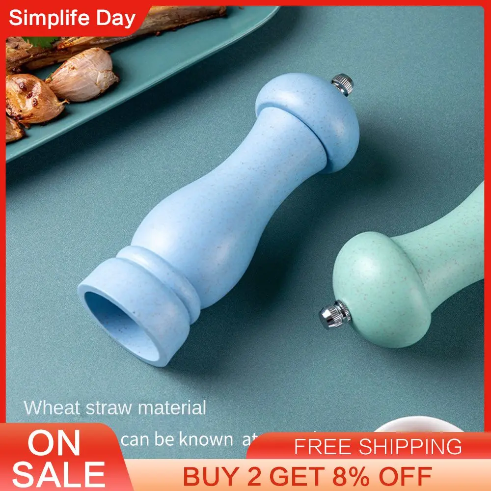 Grinder Wheat Orange Stem Pepper Grinder 6-inch Wheat Orange Stem Pepper Powder Grinding Seasoning Bottle Kitchen Tools