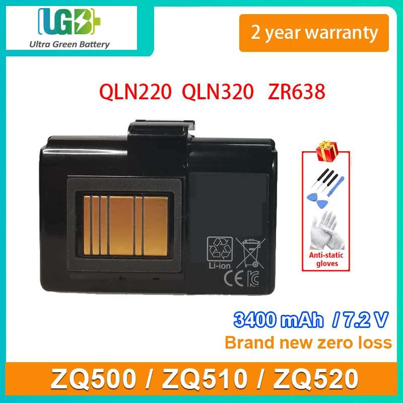 

UGB Новый аккумулятор для ZEBRA QLN220 QLN320 ZQ500 ZQ510 ZQ520 ZR638 аккумулятор