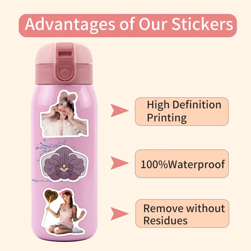 10/30/60pcs Melanie Martinez Singers Stickers DIY Decals Album Suitcase Scrapbook Phone Guitar Fridge Car Sticker Decoration Toy decorative stickers,self adhesive stickers,custom stickers,stationery stickers,adhesive stickers,diy scrapbooking accessories